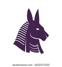 silhouette of Anubis in purple