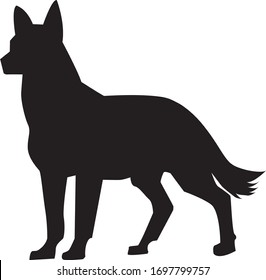 Silhouette ao a standing dog vector