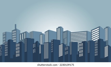 Silhouette of apartment building in the downtown