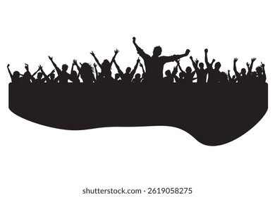 Silhouette of Applauding Crowd at a Concert
