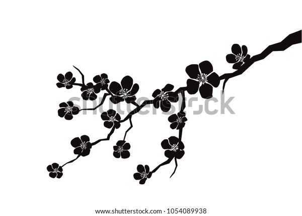 cherry tree branch silhouette