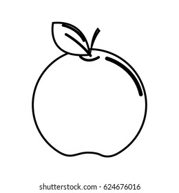 silhouette apple fruit icon stock