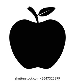 Silhouette Apfelfrucht Vektorsymbol, in zwei Hälften geteilte Äpfel, gesunde Frucht Apfelfrucht auf weißem Hintergrund. 