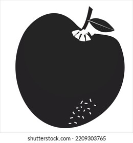silhouette of apple fruit vector illustration