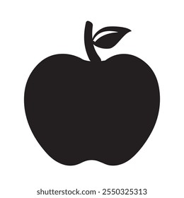 Ilustración de Arte vectorial de logotipo de manzana de silueta 