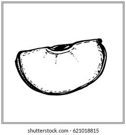 Silhouette of an apple piece