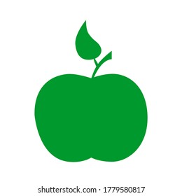 Icono de vector de manzana de silueta aislado en fondo blanco. Símbolo de signo de la ilustración de frutas en estilo plano