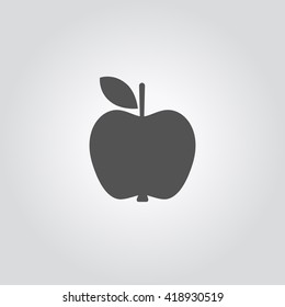 Silhouette of apple, vector image. Icon apple.
