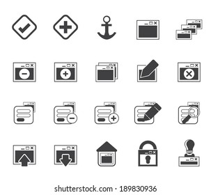 Silhouette Application, Programming, Server and computer icons - vector Icon Set 1