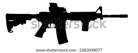 Silhouette AR15 rifle, vector illustration.