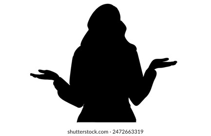 silhouette of arabic female pensive in hijab scarf