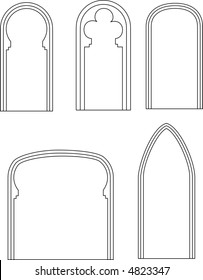 silhouette of arches