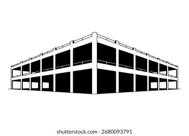 Silueta de estructura arquitectónica, ideal para proyectos de Diseño gráfico