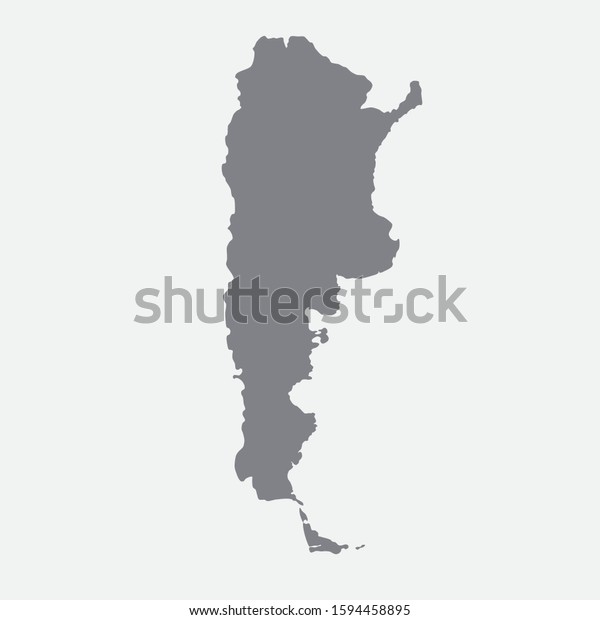 Silhouette Argentina Map Vector Stock Vector (Royalty Free) 1594458895 ...