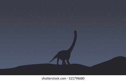 Silhouette of argentinosaurus scenery collection