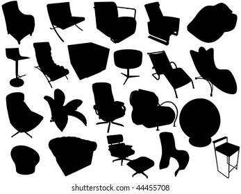 Silhouette of armchairs