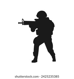 Silhouette der Armee Vektor-Design auf weißem Hintergrund