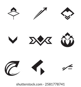 Silhouette Arrow icon design set
