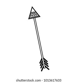 silhouette arrow native object with ornamental design