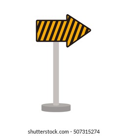 silhouette arrow road guide warning