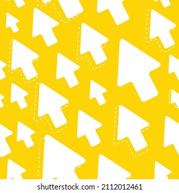 Silhouette arrows seamless pattern. Repeatable Arrow Icons Texture on Yellow Background. Can be used as wallpaper, wrapping paper, fibers textile prints, card or banner template.