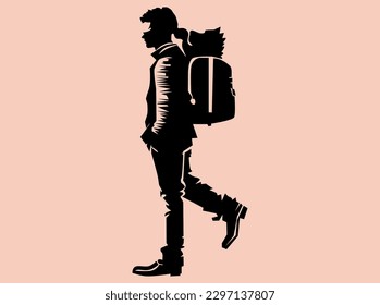 Silhouette art depicting a person walking can symbolize a variety of things. It can represent freedom, independence, and self-reliance. The act of walking can also be seen as a form of meditation, all