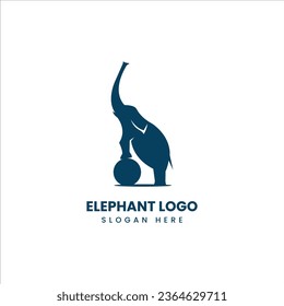 Silhouette art elephant logo, vector symbol template