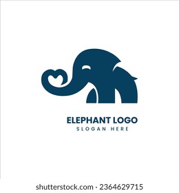 Silhouette Art Elefant Logo, Vektorsymbol-Vorlage