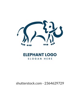 Silhouette art elephant logo, vector symbol template