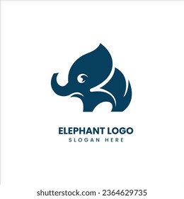 Logotipo de elefante de arte de silueta, plantilla de símbolo vectorial