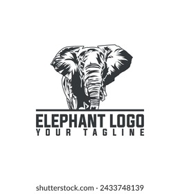 Silhouette art elephant logo vector template