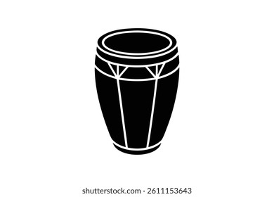 Silhouette art illustration of a conga drum