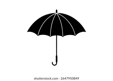 Silhouette art illustration of an open umbrella