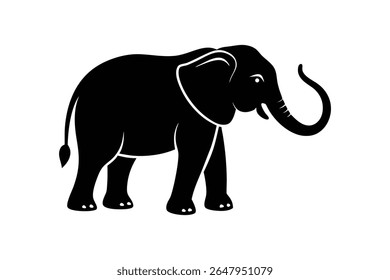 Silhueta ilustração de arte de um elefante em pé