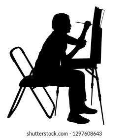 Silhouette Artist Work On White Background Stock Illustration ...