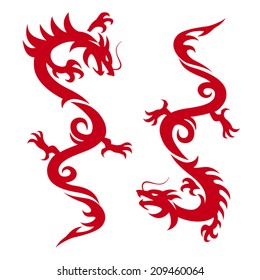 Silhouette of Asian Dragon