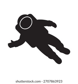 Silhouette eines im All schwebenden Astronauten