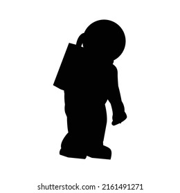 silhouette of an astronaut in full spacesuit
