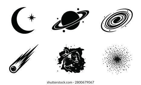 Silhouette of astronomical objects in the sky
