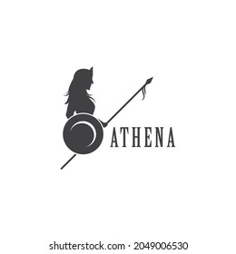 Silhouette of athena logo vector design