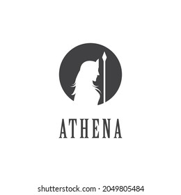 Silhouette of athena logo vector design