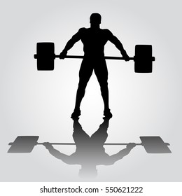 silhouette of athlete is doing snatch exercise. weightlifting svg