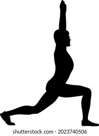 silhouette of an athlete performing exercises, black drawing on a white background