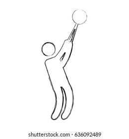 Silhouette of athlete practicing Bullet throw