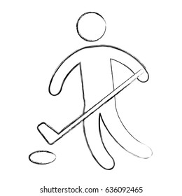 Silhouette of athlete practicing hokey