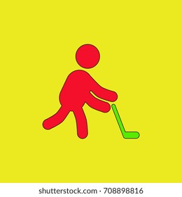 Silhouette of athlete practicing hokey
