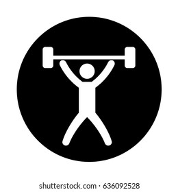 Silhouette of athlete practicing weight lifting