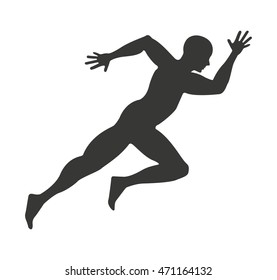 silhouette athlete running isolated icon vector illustration design