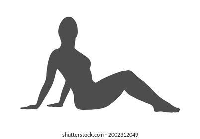 Silhouette of an athlete. Sports training. Vector illustration, flat style.