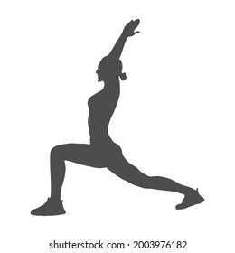 Silhouette of an athlete. Sports training. Vector illustration, flat style.